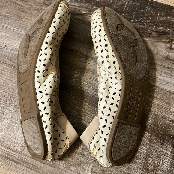Beige Perforated Women's Flats - Picture 3 of 4